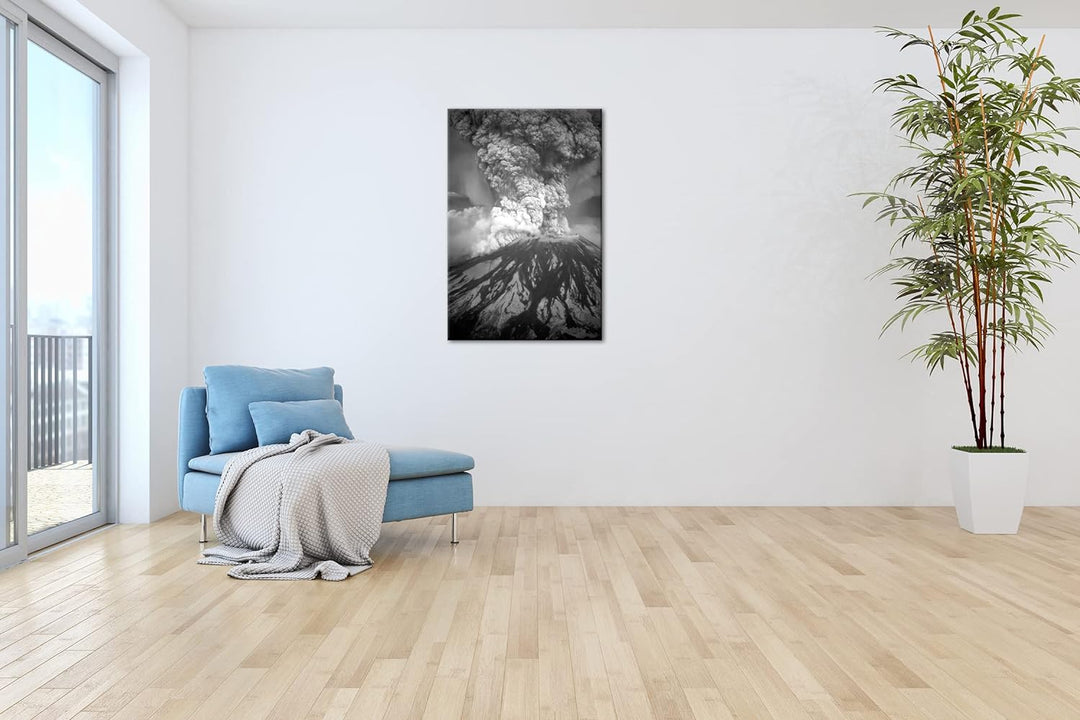 deyoli Mount St Helens Vulkanausbruch Format: 80x60 Effekt: Schwarz&Weiss als Leinwandbild, Motiv fe