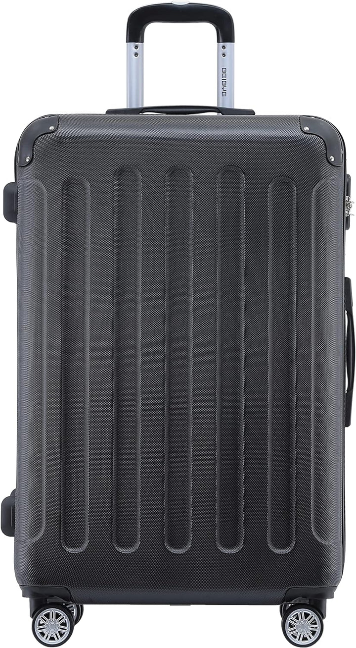 BEIBYE- Hartschalenkoffer Koffer Trolley Rollkoffer Reisekoffer Zahlenschloss 4 Zwilings-Rollen (Bla