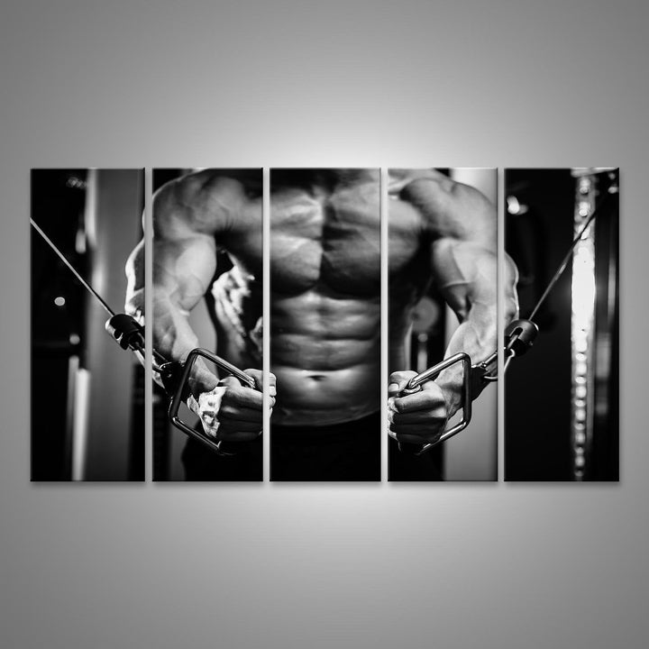 islandburner Bild auf Leinwand Bodybuilder In Fitness Studio Pumpen Bilder Wandbilder Poster Leinwan