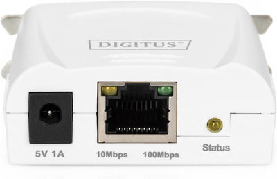 DIGITUS Fast Ethernet Printserver mit Parallel-Port, 1x RJ45, 1x DB-36-pin male, Drucker Server, DHC
