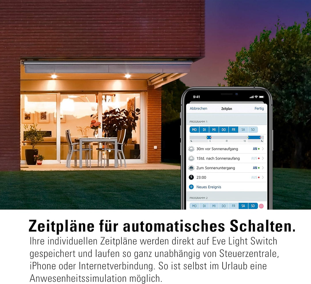 Eve Light Switch – Smarter Lichtschalter, Einfach-, Wechsel- & Kreuzschaltung, kompatibel mit Mehrfa
