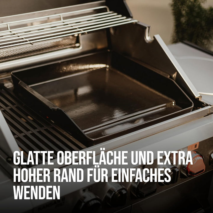 Enders Plancha Grillplatte, aus emailliertem Guss, optimale Hitzespeicherung und -verteilung, integr