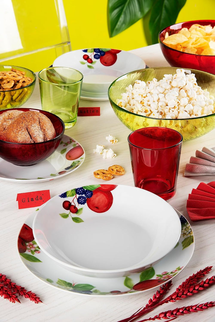 Excelsa Brunch Time Geschirr 18er Set Apple weiss/Mehrfarbig