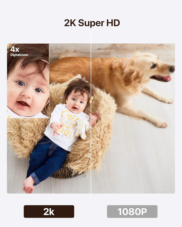 Tenda CP3 Überwachungskamera Innen, 1080p WLAN IP Kamera mit 2-Wege-Audio, 360°/155° drehbar, 12m Na