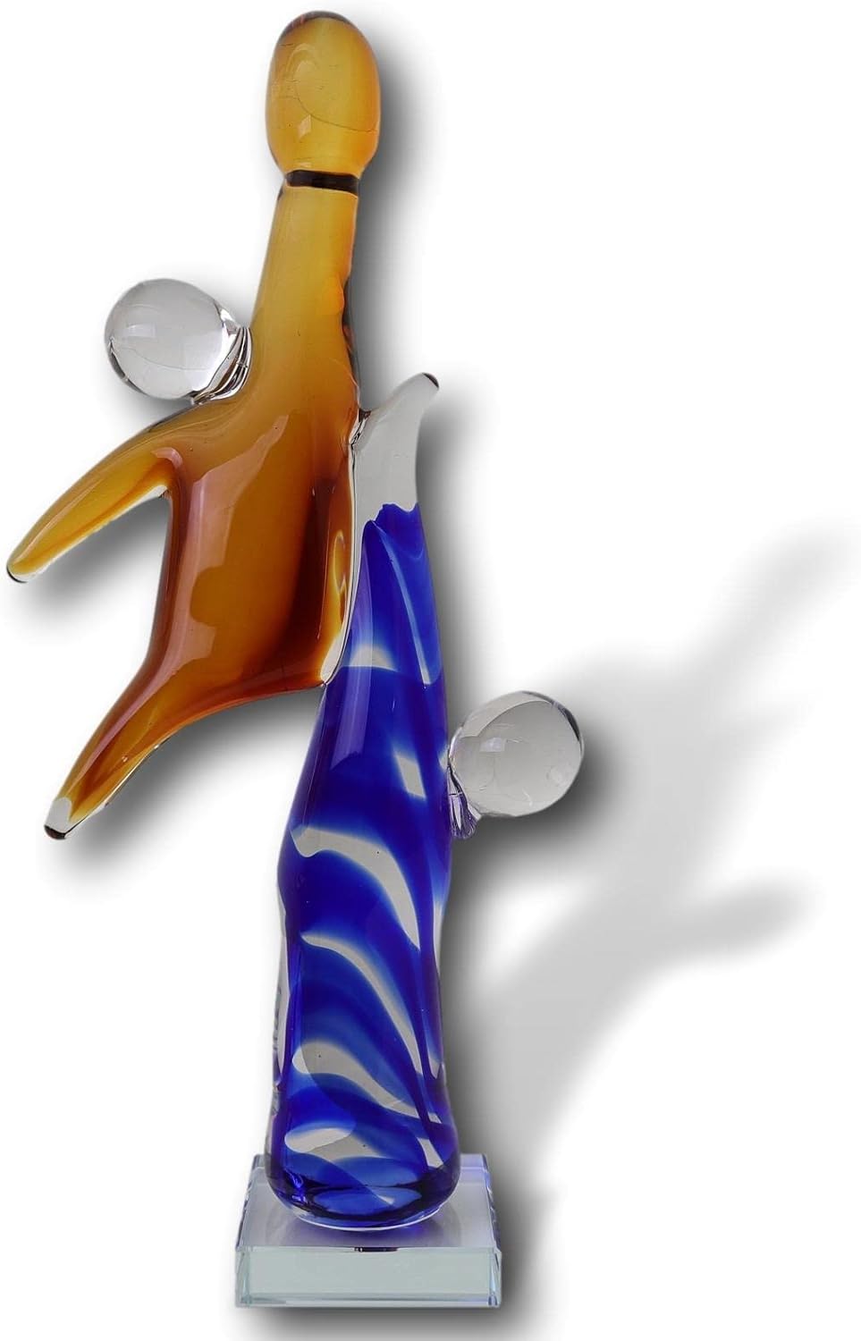 Glasskulptur Basketball Glasfigur Figur Skulptur modern Glas Kunst abstrakt 40cm