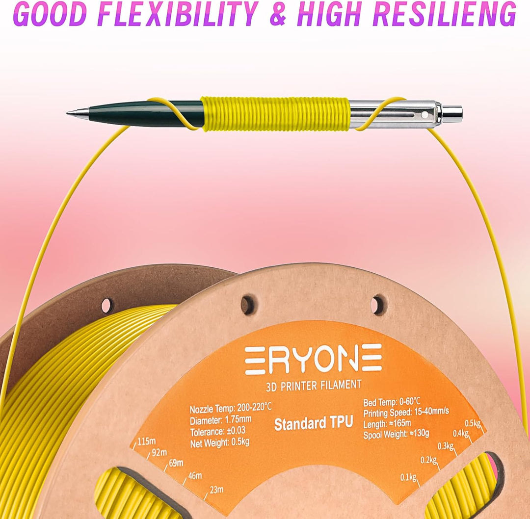 ERYONE TPU Filament 1.75mm, 3D Drucker Filament,Flexible TPU Filament, TPU 95A, Massgenauigkeit +/-