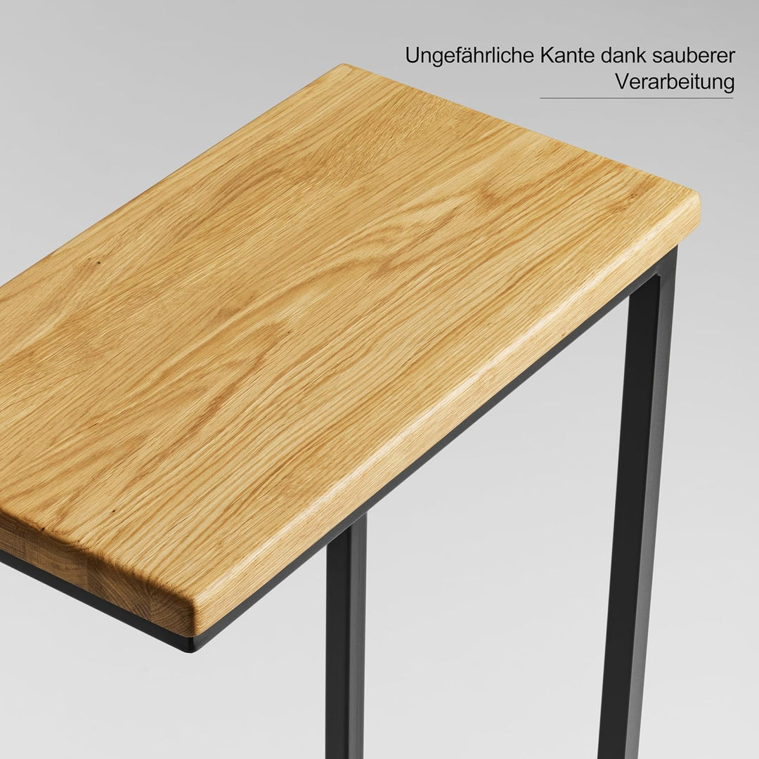 BestLoft® Beistelltisch San Jose (CSH) Laptoptisch Betttisch Couchtisch (Gestell schwarz+Platte hell