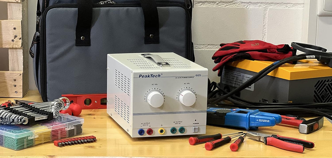PeakTech DC AC Labornetzteil - Labornetzgerät 1-15V / 5A, linear, 1 Stück, P