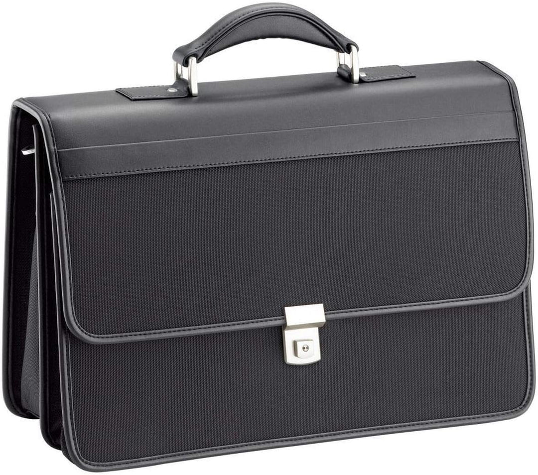 Schultertasche 43 cm gross Aktentasche Laptoptasche Schwarz Nylon D & N Bowatex