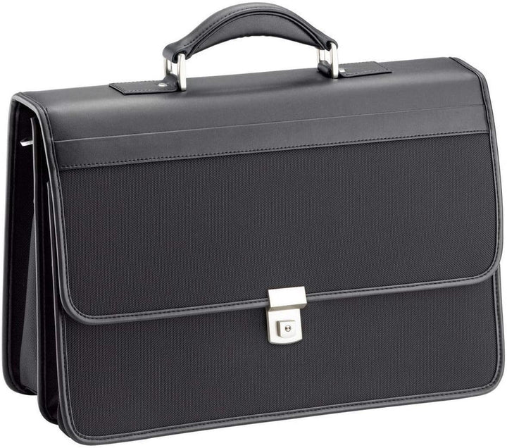 Schultertasche 43 cm gross Aktentasche Laptoptasche Schwarz Nylon D & N Bowatex