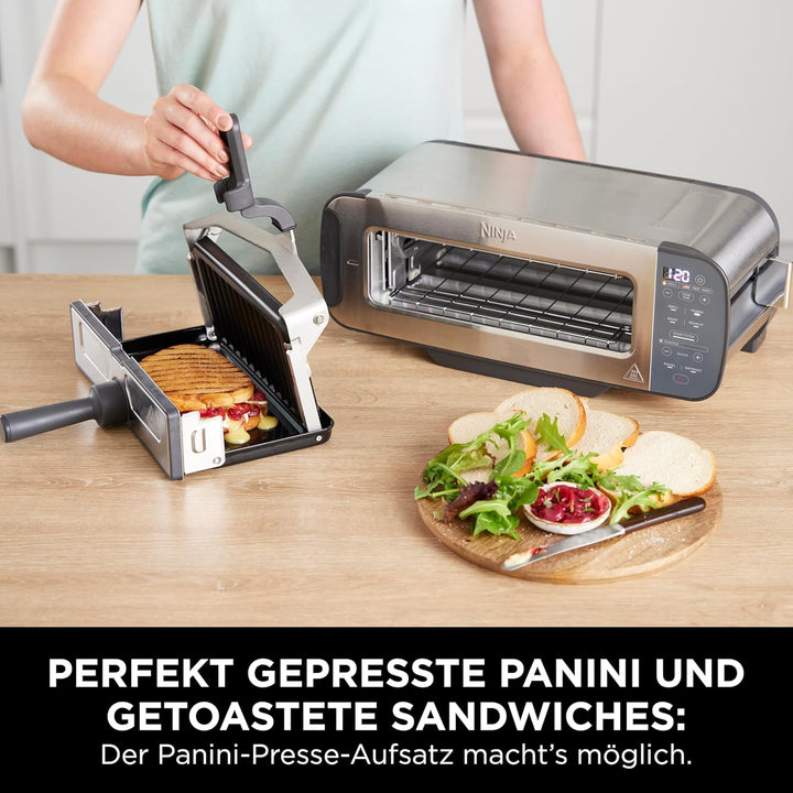 Ninja Foodi 3-in-1 Toaster, Elektrogrill mit Deckel, Panini-Presse mit Flip-Design, 7 Kochfunktionen