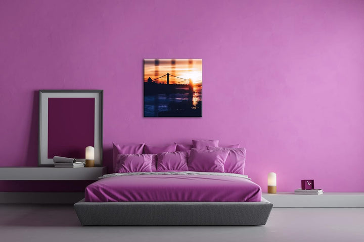 deyoli taumhafte Hängebrücke Format: 60x60 cm als Leinwandbild, Motiv fertig gerahmt auf Echtholzrah