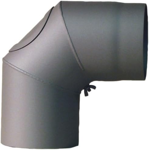 Ofenrohr-Bogen 150 mm, 90 mit Tür, grau 2003198