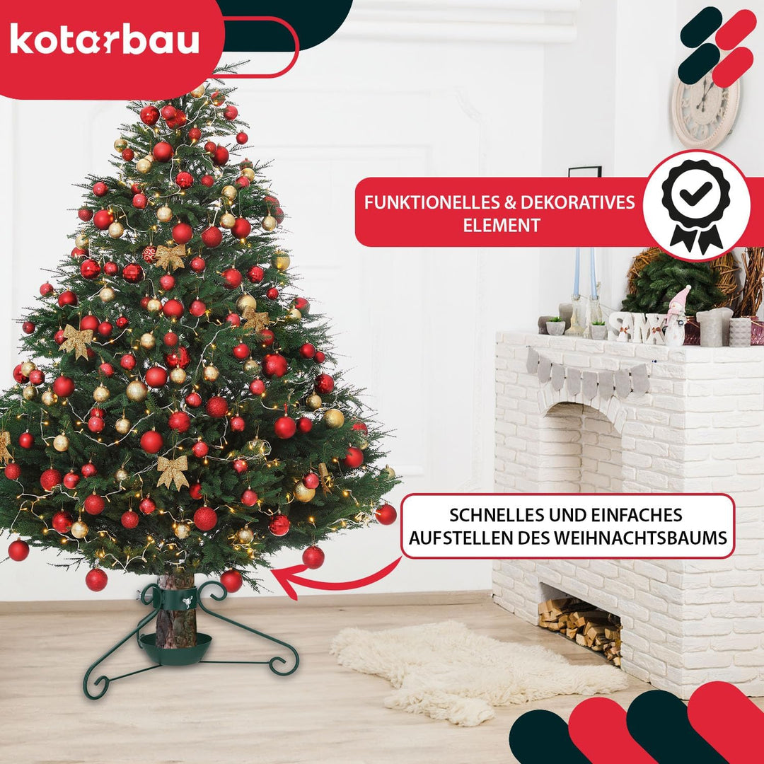 KOTARBAU® Weihnachtsbaumständer mit Wassertank Grün dekorative Christbaumständer Tannenbaumständer m