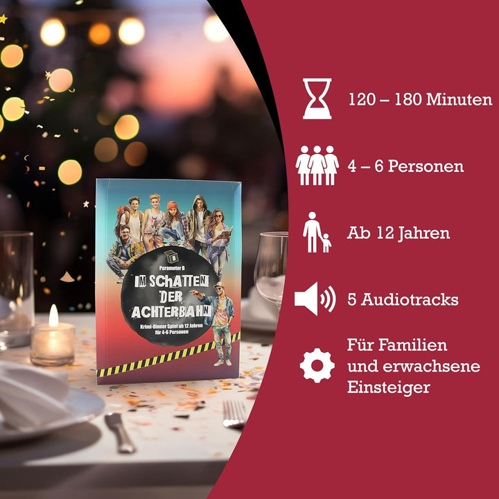 Parameter B - Im Schatten der Achterbahn - Krimidinner für 4-6 Personen – ab 12 Jahren - Krimidinner