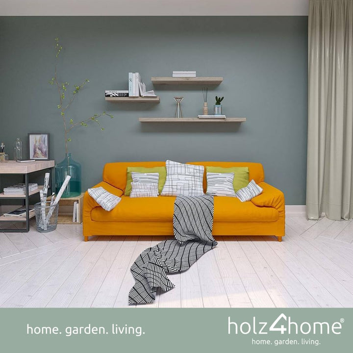 holz4home® Wandregal ohne Baumkante 40 cm Länge, Hellgrau Geölt I Schweberegal mit Befestigung im mo