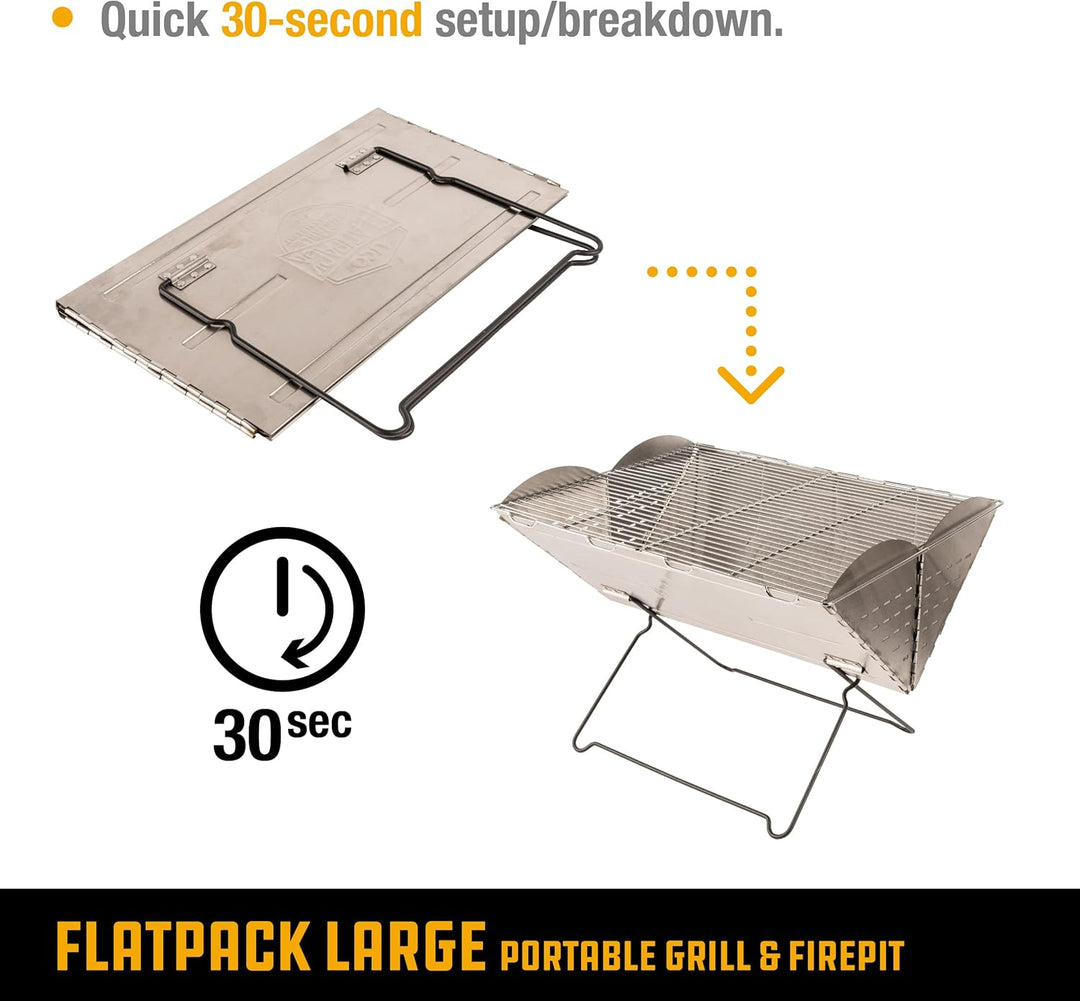 UCO Flatpack Large - Tragbarer Grill und Feuerstelle aus Edelstahl