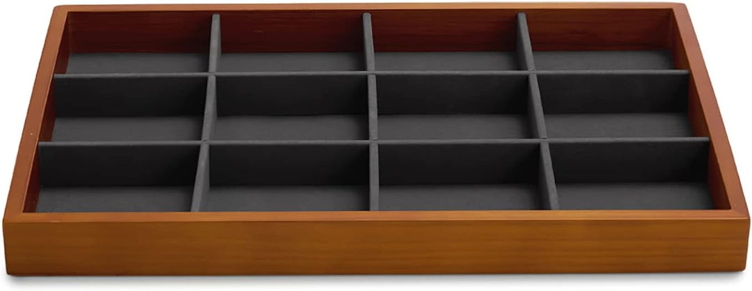 Oirlv Massivholz 12 Gitter Schmucktabletts Stapelbar Schmuckschublade Armband/Uhren Vitrine Display