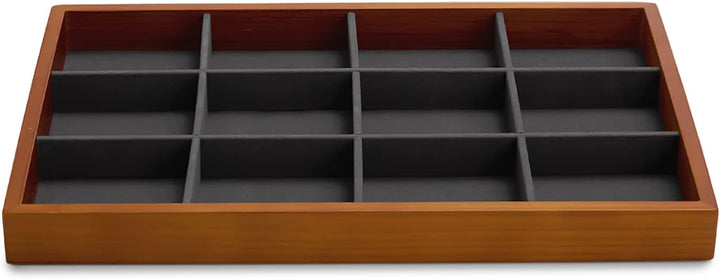 Oirlv Massivholz 12 Gitter Schmucktabletts Stapelbar Schmuckschublade Armband/Uhren Vitrine Display