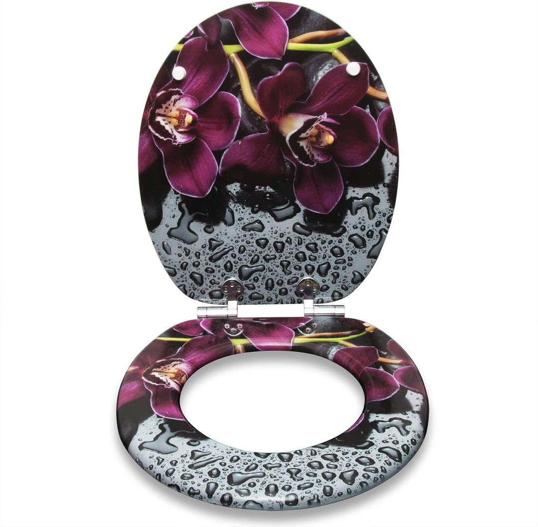 WOLTU #2 Premium WC-Sitz Toilettensitz mit Absenkautomatik, MDF Holzkern, Softclose Scharnier, Antib