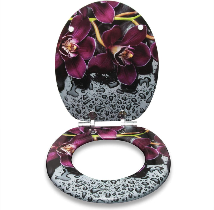 WOLTU #2 Premium WC-Sitz Toilettensitz mit Absenkautomatik, MDF Holzkern, Softclose Scharnier, Antib