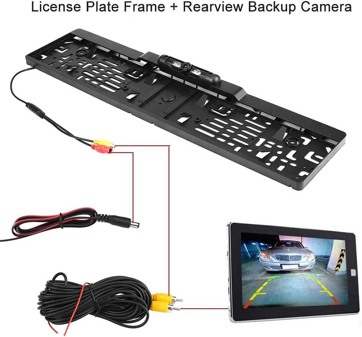 Kennzeichen-Kamera, Europäische Automobilnummer Kennzeichenrahmen aus Aluminiumlegierung mit Rückfah