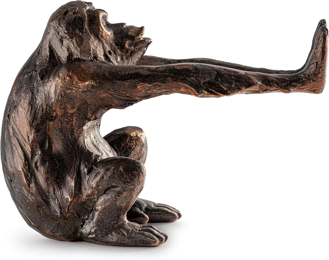 Buchstützen Affen | dekorative Affen Buchstütze aus Kunststein (Polyresin) | Bookend ist 2,5 KG schw