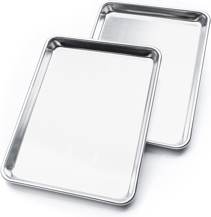 KITCHENATICS Viertelblech-Backformen, handelsübliches Aluminium-Backblech-Set, ofenfest, leicht zu r