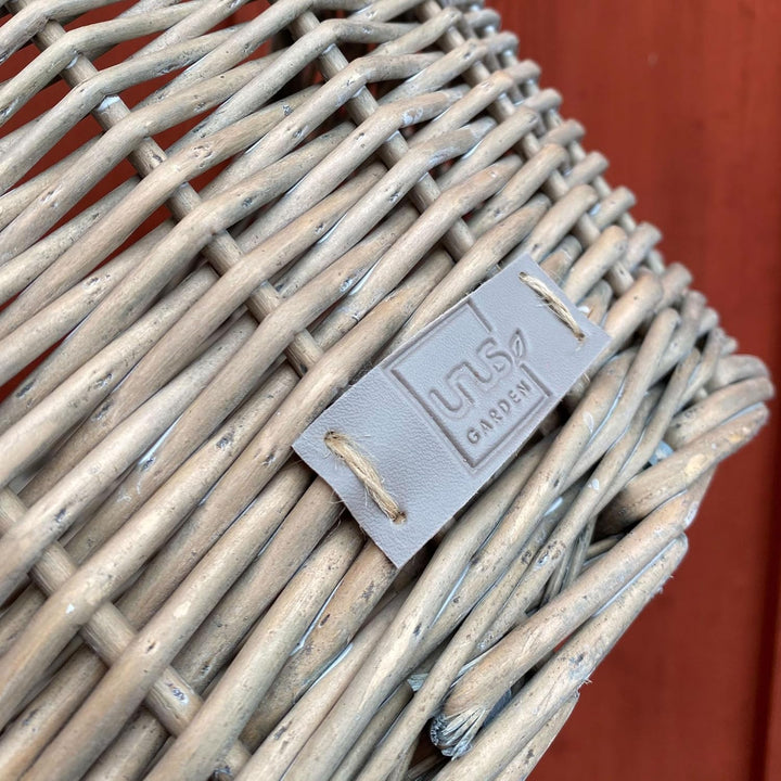 UNUS Weidenkorb Picknickkorb Einkaufskorb Henkelkorb 36x16x26cm(LxHxB) grau Grau mittel, Grau mittel