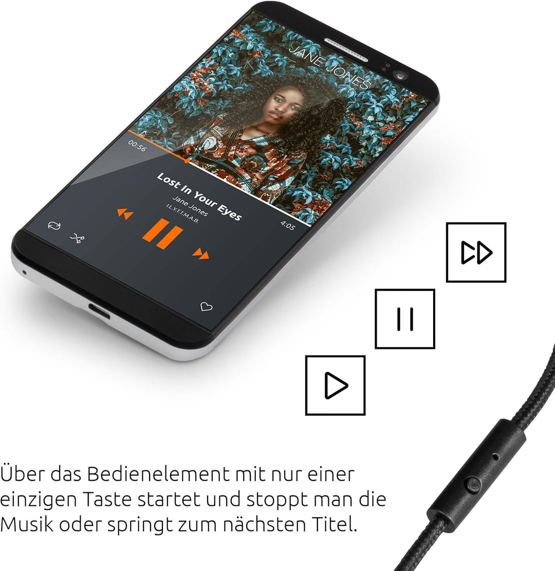 TechniSat STEREOMAN 3 – kompakter Hi-Fi-Kabelkopfhörer (gepolsterte Ohrmuscheln aus PU-Leder, Over-E