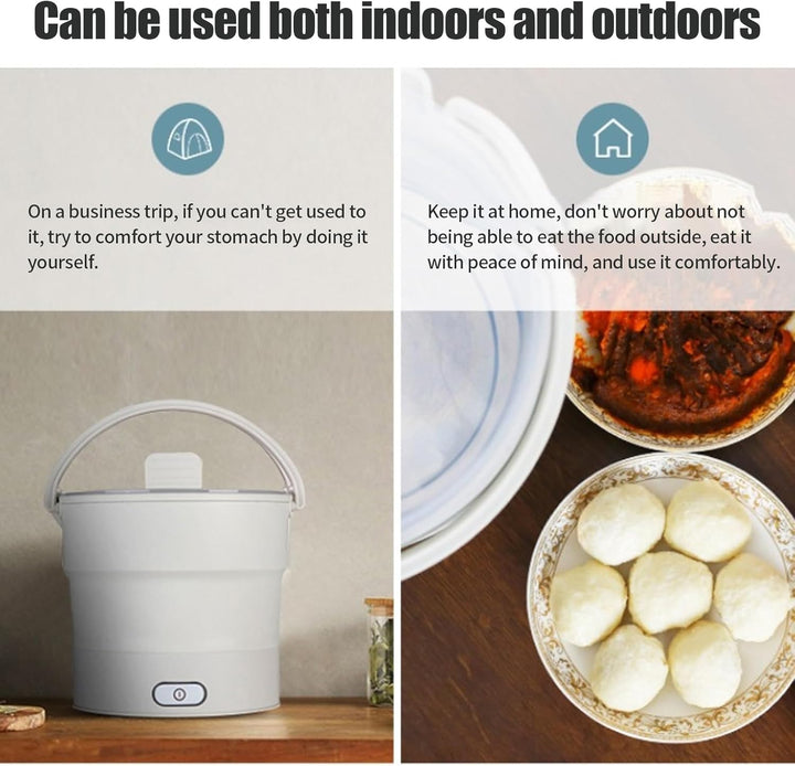 Elektrischer Hot Pot Faltbar,CEIEVER Tragbarer Reisekocher 1L Tragbarer Faltbarer elektrischer Kocht