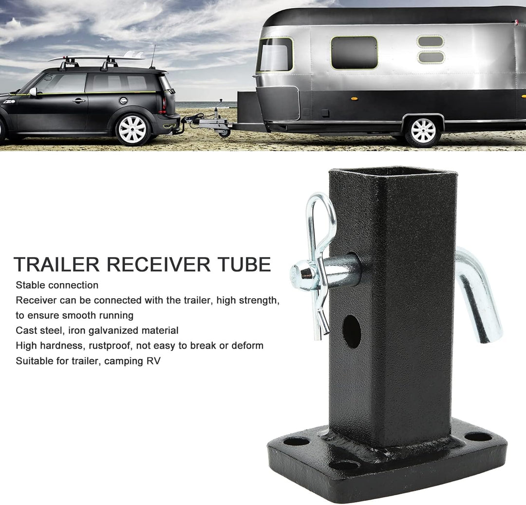 Hitch Receiver Adapter, Bumper Trailer Receiver Tube Rust Proof Strong Strength Sprayed Plastic Surf