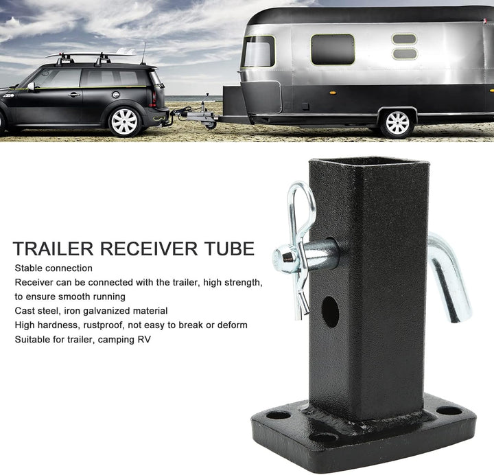 Hitch Receiver Adapter, Bumper Trailer Receiver Tube Rust Proof Strong Strength Sprayed Plastic Surf