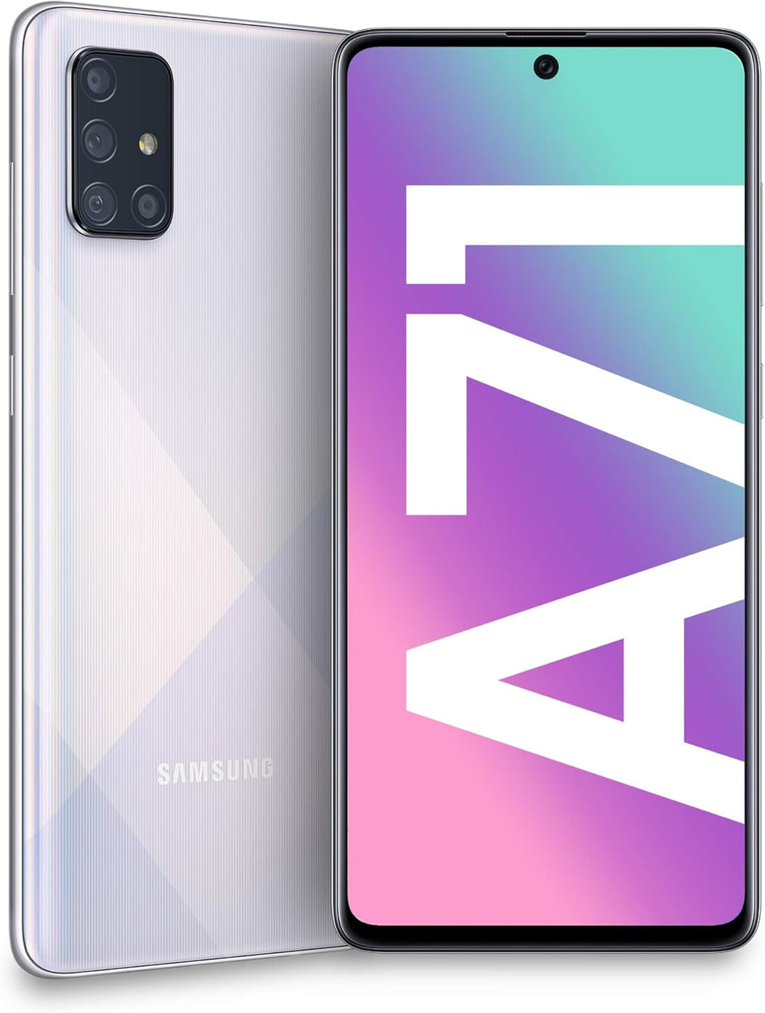 Samsung Galaxy A71 Smartphone - Handy, Dual SIM 128GB 6GB RAM SM-A715FN/DS, Silver-White Italien Sil