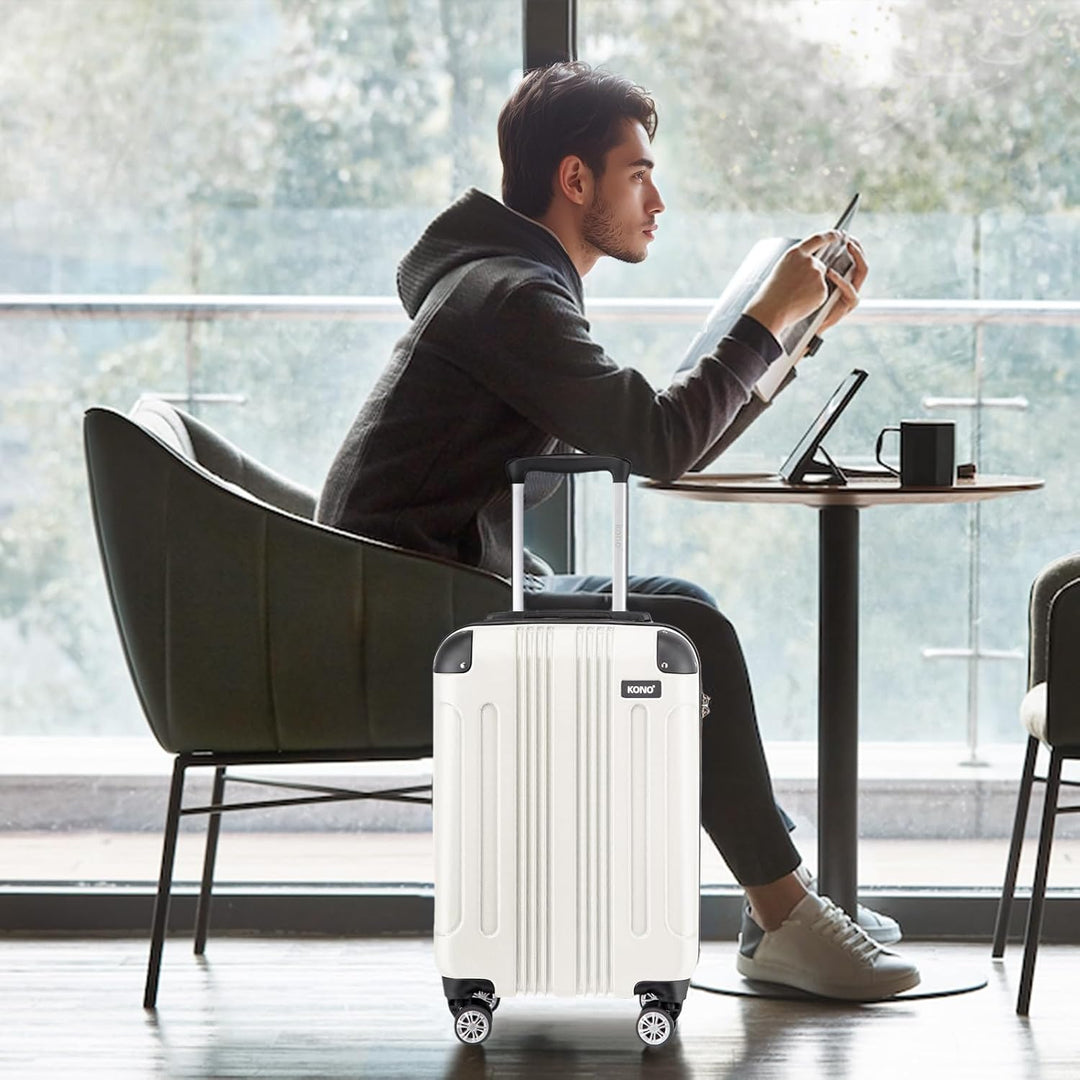 KONO Handgepäck Koffer Hartschale Trolley Koffer Handgepäck Flugzeug Reisekoffer 55×35×20cm (Koffer