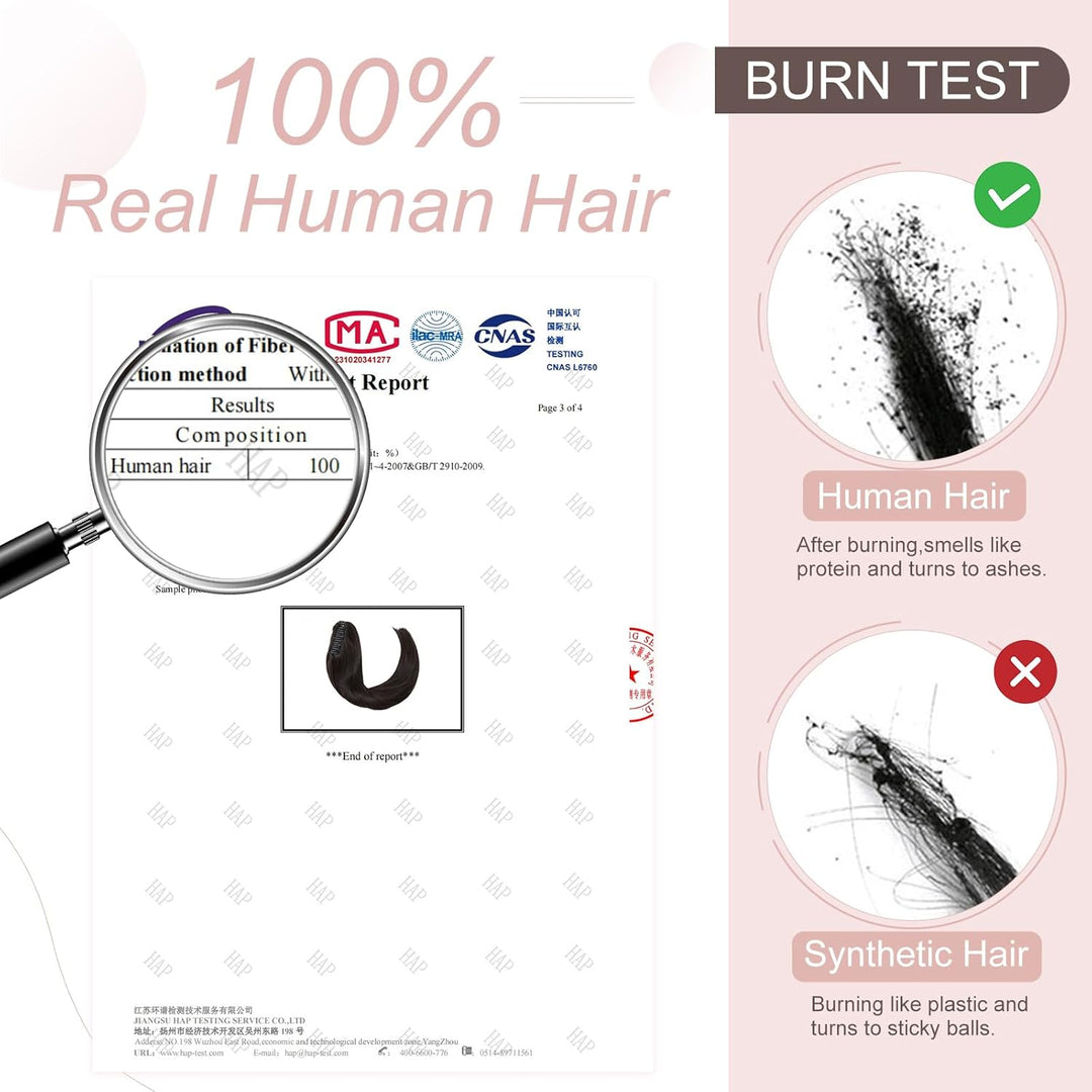 Silk-co Pferdeschwanz Extensions Echthaar Haarteile Echthaar Glatt Zopf Haarverlängerung Claw Haarte