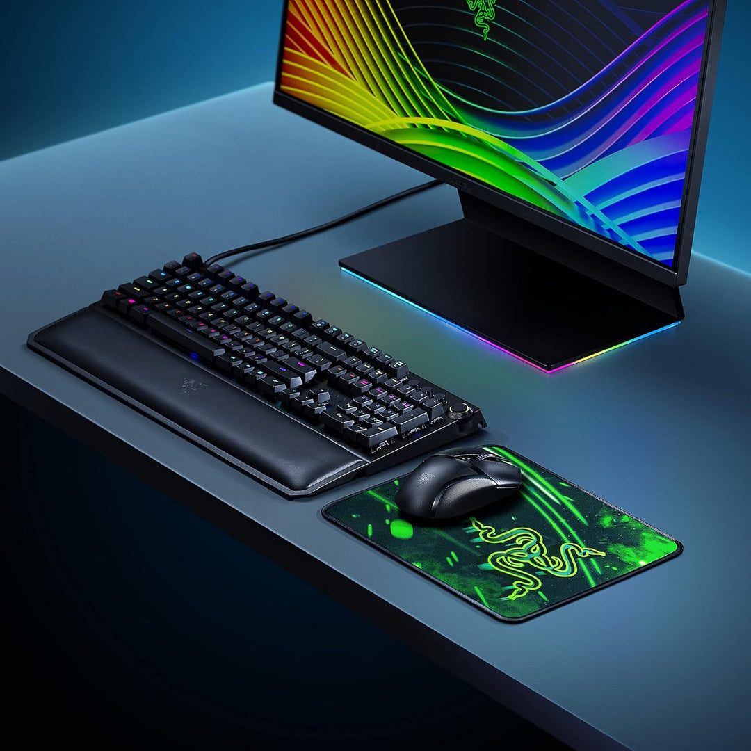 Razer Goliathkäfer – Tragbar Tuch Gaming Mauspad Spiel auf der Go, Stoff, blau / grün, Mobile