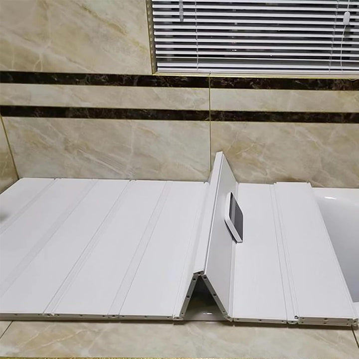 Badewanne Abdeckung, Anti-Staub Faltbare PVC Platte Faltbarer Badewannenabdeckung, Weiss wasserdicht