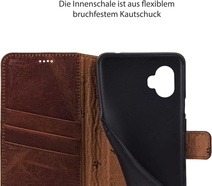 Suncase Book-Style Hülle kompatibel mit Samsung Galaxy XCover 6 Pro 5G Leder Tasche (Slim-Fit) Leder
