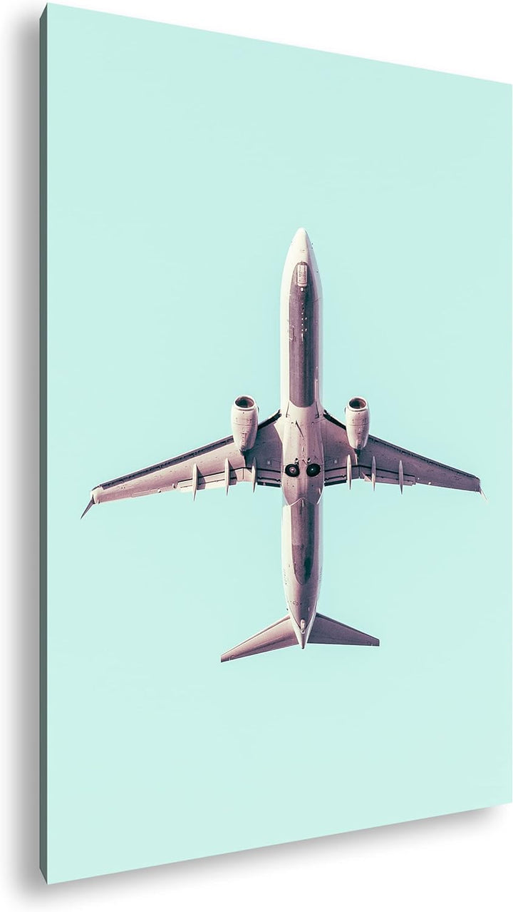 deyoli Unterseite eines Flugzeuges Format: 100x70 als Leinwand, Motiv fertig gerahmt auf Echtholzrah