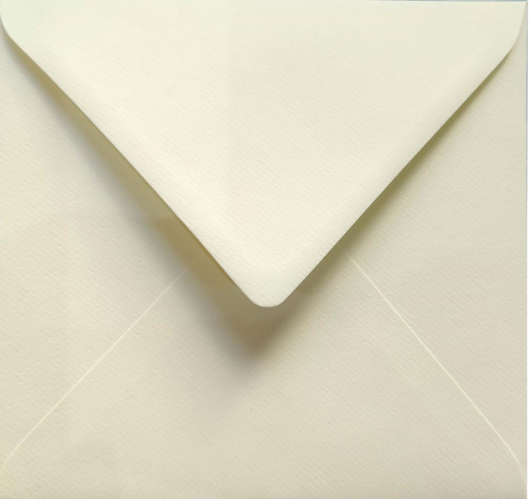 Netuno 500 quadratische Briefumschläge Ecru gerippt 15,3 x 15,3 cm 120g Aster Laid Ivory strukturier