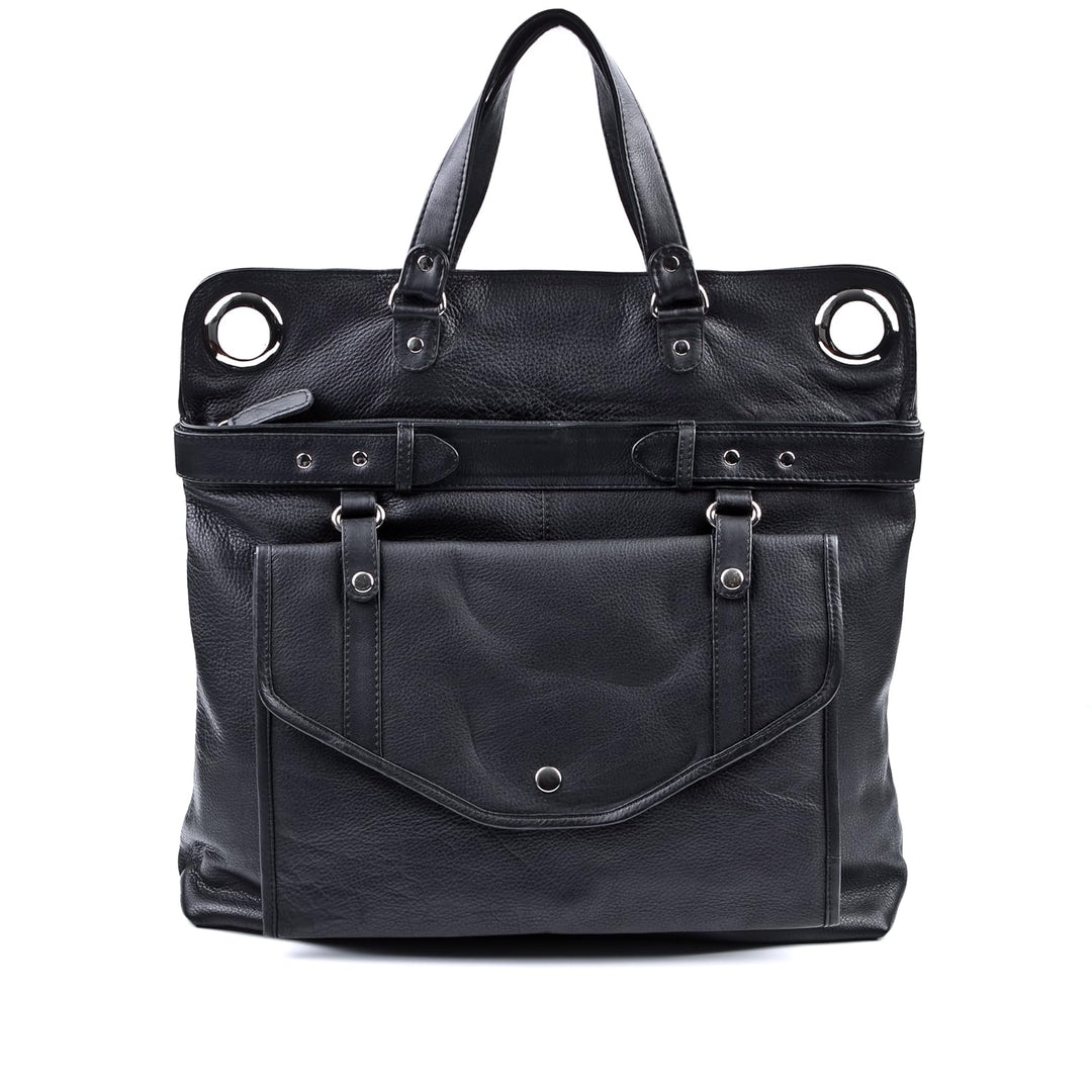 BACCINI Wickeltasche WENDY aus Premium Leder I Baby-Tasche XL gross für Damen I Schultertasche schwa