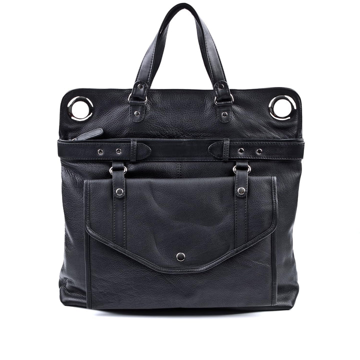 BACCINI Wickeltasche WENDY aus Premium Leder I Baby-Tasche XL gross für Damen I Schultertasche schwa