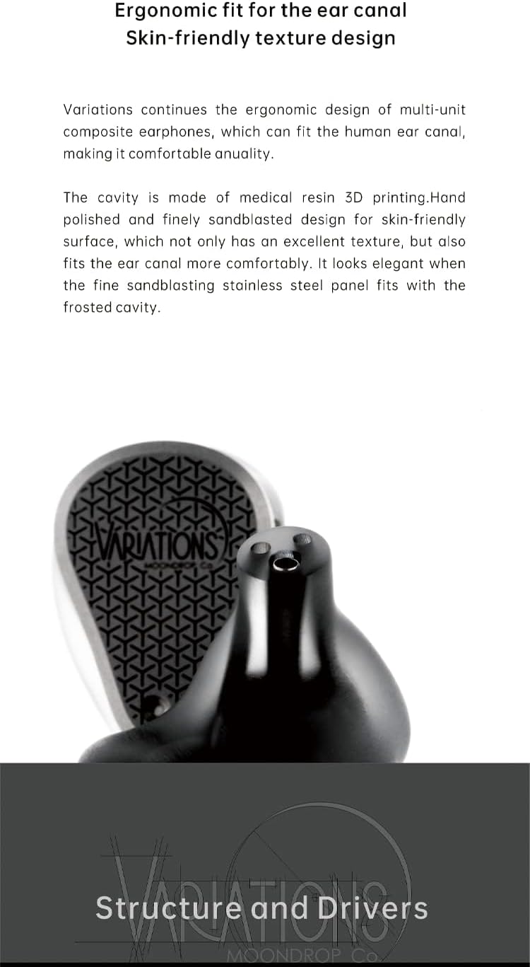 Moondrop Variations Earphone 1DD+2BA+2EST Tribrid-Technologie In-Ear-Monitor mit austauschbarem Kabe