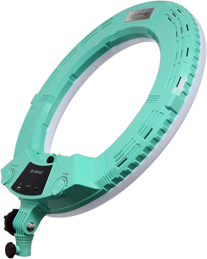 Yidoblo QS-480SII 3200k-5500k Dimmbares LED-Video-Ringlicht-Kit mit Handyhalter,Schminkspiegel,Stati