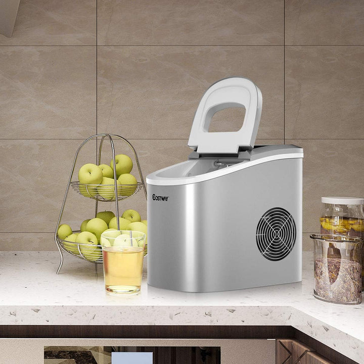 COSTWAY Eiswürfelmaschine 12KG/24H, Ice Maker 9 Eiswürfel in 6-13min, Eismaschine 2,2L Wassertank, E