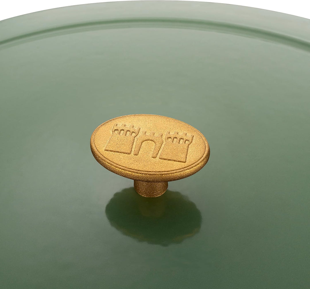 BALLARINI Bellamonte Auflaufform, Bräter, Dutch Oven, Emailliertes Gusseisen, Oval, 37cm, 9,0 L, Grü