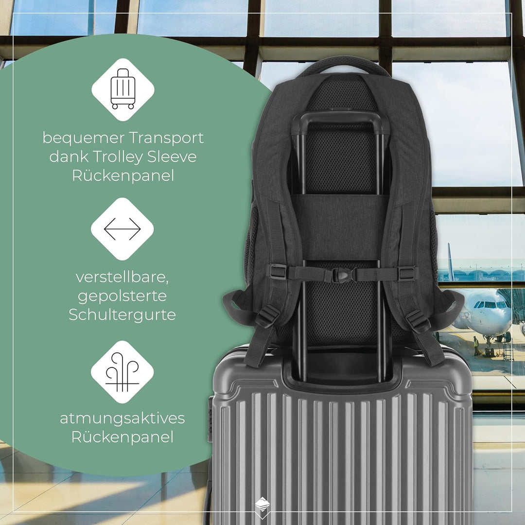 Travelite Rucksack Handgepäck mit Laptop Fach 15,6 Zoll, Gepäck Serie BASICS Daypack Melange: Modisc