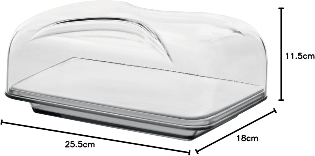 Guzzini - Gocce, Rechteckige Käseglocke - Himmelgrau, 25,5 x 18 x h11,5 cm - 27010092 25,5 x 18 x 11