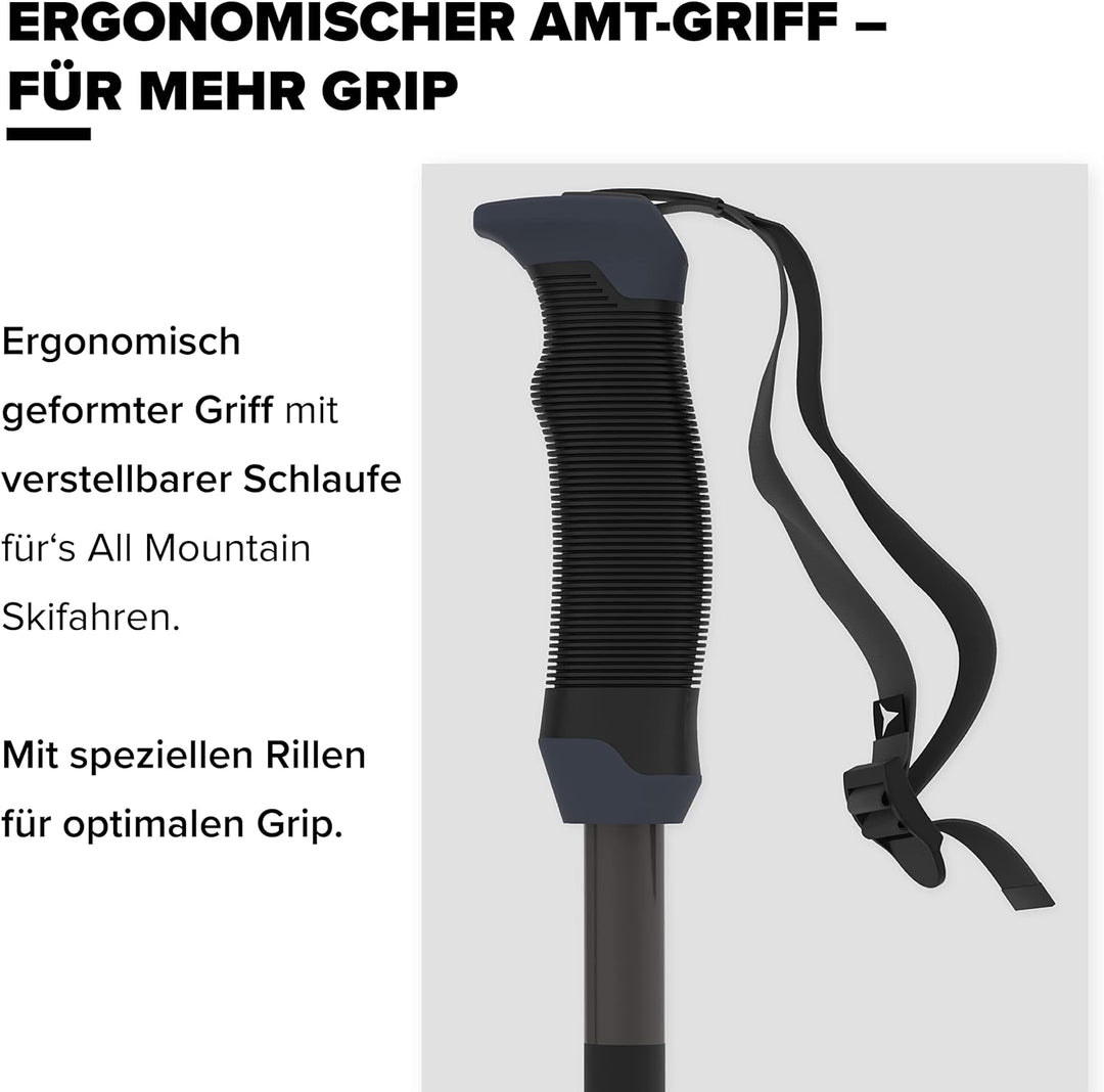 ATOMIC AMT SQS Skistöcke - Zuverlässiger 4 Aluminium Skistock - Ergonomischem Griff am Stock - Safet
